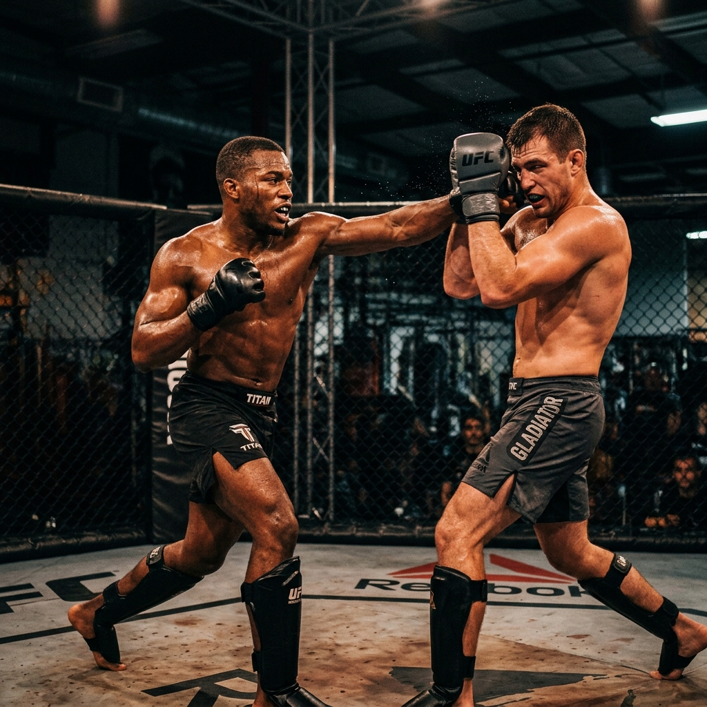 MMA class sparring